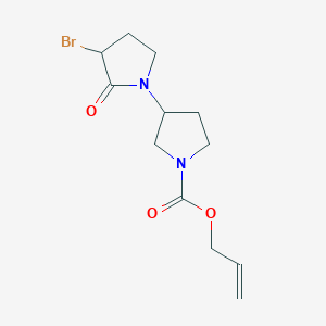 molecular formula C12H17BrN2O3 B14802337 prop-2-en-1-yl (3R)-3-(3-bromo-2-oxopyrrolidin-1-yl)pyrrolidine-1-carboxylate 