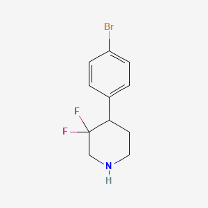 molecular formula C11H12BrF2N B14802361 4-(4-Bromophenyl)-3,3-difluoropiperidine 