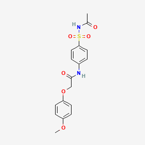 molecular formula C17H18N2O6S B14802372 N-[4-(acetylsulfamoyl)phenyl]-2-(4-methoxyphenoxy)acetamide 