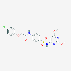 molecular formula C21H21ClN4O6S B14802390 2-(4-chloro-2-methylphenoxy)-N-{4-[(2,6-dimethoxypyrimidin-4-yl)sulfamoyl]phenyl}acetamide 