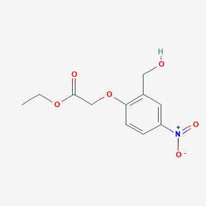 molecular formula C11H13NO6 B14802407 Acetic acid, 2-[2-(hydroxymethyl)-4-nitrophenoxy]-, ethyl ester 