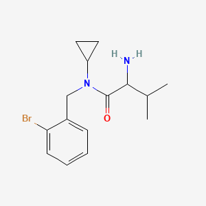 molecular formula C15H21BrN2O B14802448 2-amino-N-[(2-bromophenyl)methyl]-N-cyclopropyl-3-methylbutanamide 