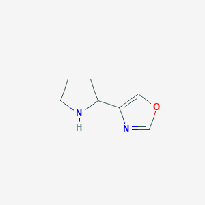 molecular formula C7H10N2O B14802469 Oxazole, 4-(2-pyrrolidinyl)- 
