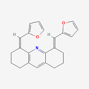 molecular formula C23H21NO2 B14802475 (4Z,5E)-4,5-bis(furan-2-ylmethylidene)-1,2,3,6,7,8-hexahydroacridine 