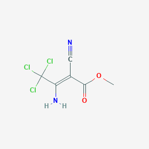 molecular formula C6H5Cl3N2O2 B14802496 Methyl 3-amino-4,4,4-trichloro-2-cyanobut-2-enoate 