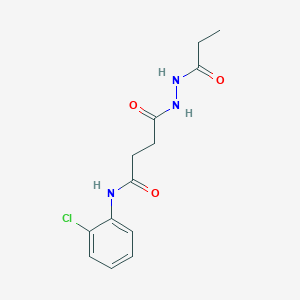 molecular formula C13H16ClN3O3 B14802572 N-(2-chlorophenyl)-4-oxo-4-(2-propanoylhydrazinyl)butanamide 