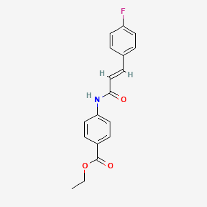 molecular formula C18H16FNO3 B14802678 ethyl 4-{[(2E)-3-(4-fluorophenyl)prop-2-enoyl]amino}benzoate 