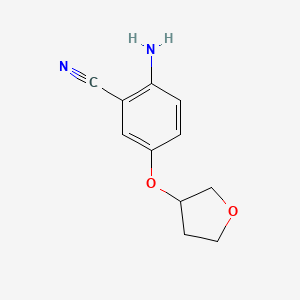 molecular formula C11H12N2O2 B14802701 Benzonitrile, 2-amino-5-[(tetrahydro-3-furanyl)oxy]- 