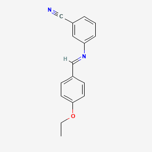 molecular formula C16H14N2O B14802773 Benzonitrile, 3-(4-ethoxybenzylidenamino)- 