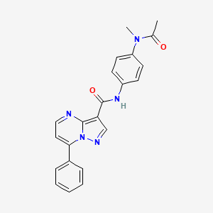 molecular formula C22H19N5O2 B14803028 Pyrazolo[1,5-a]pyrimidine-3-carboxamide, N-[4-(acetylmethylamino)phenyl]-7-phenyl- 