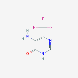 molecular formula C5H4F3N3O B14803052 5-Amino-6-(trifluoromethyl)pyrimidin-4-ol 