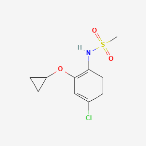 molecular formula C10H12ClNO3S B14803112 N-(4-Chloro-2-cyclopropoxyphenyl)methanesulfonamide 