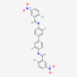 molecular formula C28H20Cl2N4O4 B14803144 N,N'-bis[(E)-(2-chloro-5-nitrophenyl)methylidene]-3,3'-dimethylbiphenyl-4,4'-diamine 