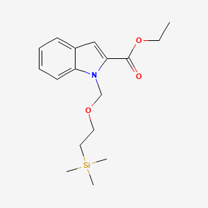 molecular formula C17H25NO3Si B14803272 Ethyl 1-((2-(trimethylsilyl)ethoxy)methyl)-1H-indole-2-carboxylate 