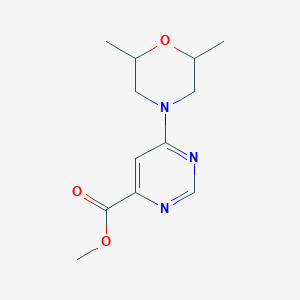 molecular formula C12H17N3O3 B1480330 Methyl 6-(2,6-dimethylmorpholino)pyrimidine-4-carboxylate CAS No. 2098131-80-5