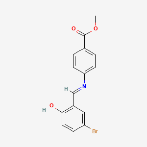 molecular formula C15H12BrNO3 B14803307 methyl 4-{[(E)-(5-bromo-2-hydroxyphenyl)methylidene]amino}benzoate 