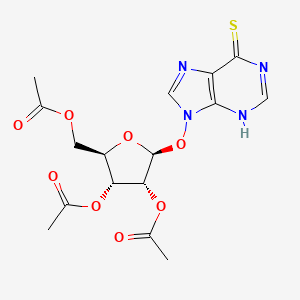 molecular formula C16H18N4O8S B14803311 (2R,3R,4R,5S)-2-(Acetoxymethyl)-5-((6-mercapto-9H-purin-9-yl)oxy)tetrahydrofuran-3,4-diyl diacetate 