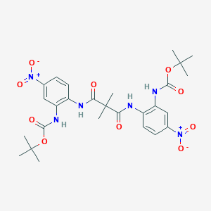 molecular formula C27H34N6O10 B14803381 N,N'-bis-(2-carbamic acid tert-butyl ester-4-nitrophenyl)-2,2-dimethylmalonamide 