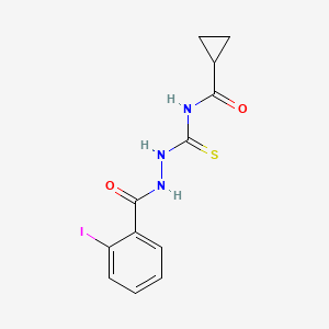 molecular formula C12H12IN3O2S B14803414 N-({2-[(2-iodophenyl)carbonyl]hydrazinyl}carbonothioyl)cyclopropanecarboxamide 