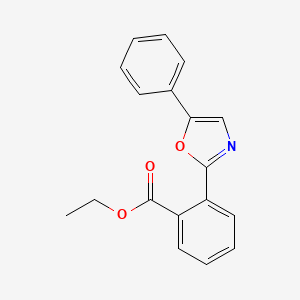 molecular formula C18H15NO3 B14803474 Ethyl 2-(5-phenyl-1,3-oxazol-2-yl)benzoate CAS No. 56894-67-8