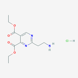 molecular formula C12H18ClN3O4 B14803482 Diethyl 2-(2-aminoethyl)pyrimidine-4,5-dicarboxylate hydrochloride 