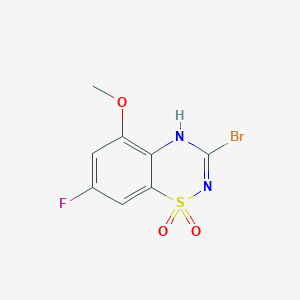 molecular formula C8H6BrFN2O3S B14803584 3-Bromo-7-fluoro-5-methoxy-4H-benzo[e][1,2,4]thiadiazine 1,1-dioxide 