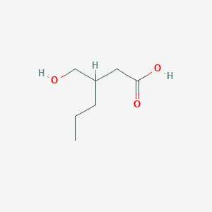 molecular formula C7H14O3 B14803585 3-(Hydroxymethyl)hexanoic acid CAS No. 81381-87-5