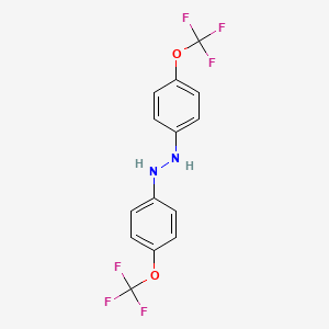 molecular formula C14H10F6N2O2 B14803592 Hydrazine, 1,2-bis[4-(trifluoromethoxy)phenyl]- 