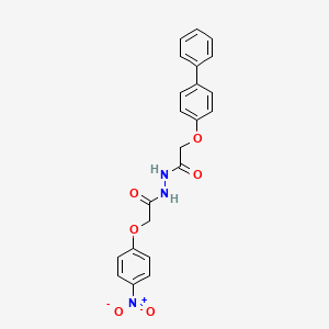 molecular formula C22H19N3O6 B14803613 2-(biphenyl-4-yloxy)-N'-[(4-nitrophenoxy)acetyl]acetohydrazide 