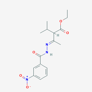 molecular formula C16H21N3O5 B14803618 ethyl 3-methyl-2-[(1E)-1-{2-[(3-nitrophenyl)carbonyl]hydrazinylidene}ethyl]butanoate 