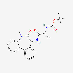 molecular formula C23H27N3O4 B14803624 tert-butyl N-[1-[(5-methyl-6-oxo-7H-benzo[d][1]benzazepin-7-yl)amino]-1-oxopropan-2-yl]carbamate 