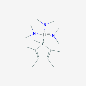 molecular formula C16H33N3Ti B14803646 Pentamethylcyclopentadienyltris(dimethylamino)titanium(IV) 