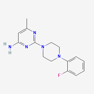 molecular formula C15H18FN5 B14803652 2-[4-(2-Fluorophenyl)piperazin-1-yl]-6-methylpyrimidin-4-amine 