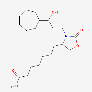 molecular formula C20H35NO5 B14803660 7-[3-(3-Cycloheptyl-3-hydroxypropyl)-2-oxo-1,3-oxazolidin-4-yl]heptanoic acid CAS No. 89248-93-1