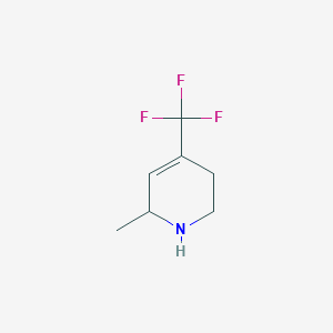 molecular formula C7H10F3N B14803726 Pyridine, 1,2,5,6-tetrahydro-2-methyl-4-(trifluoromethyl)- 