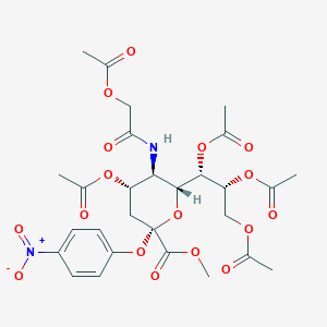 molecular formula C28H34N2O17 B14803746 methyl (2S,4S,5R,6R)-4-acetyloxy-5-[(2-acetyloxyacetyl)amino]-2-(4-nitrophenoxy)-6-[(1S,2R)-1,2,3-triacetyloxypropyl]oxane-2-carboxylate 
