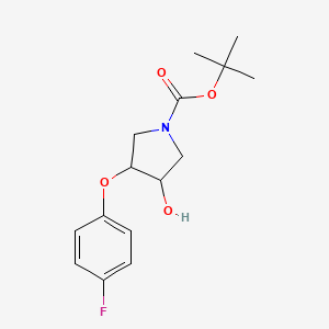 molecular formula C15H20FNO4 B14803769 Tert-butyl 3-(4-fluorophenoxy)-4-hydroxypyrrolidine-1-carboxylate 