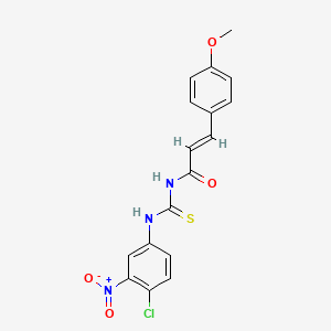 molecular formula C17H14ClN3O4S B14803780 (2E)-N-[(4-chloro-3-nitrophenyl)carbamothioyl]-3-(4-methoxyphenyl)prop-2-enamide 
