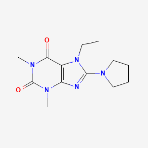 molecular formula C13H19N5O2 B14803790 7-ethyl-1,3-dimethyl-8-(pyrrolidin-1-yl)-1H-purine-2,6(3H,7H)-dione 