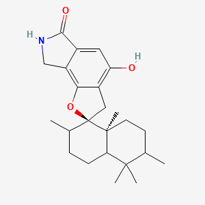molecular formula C24H33NO3 B14803834 (8R,8aS)-4'-hydroxy-3,4,4,7,8a-pentamethylspiro[2,3,4a,5,6,7-hexahydro-1H-naphthalene-8,2'-7,8-dihydro-3H-furo[2,3-e]isoindole]-6'-one 