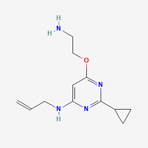 molecular formula C12H18N4O B1480389 N-allyl-6-(2-aminoethoxy)-2-cyclopropylpyrimidin-4-amine CAS No. 2098142-07-3