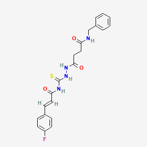 molecular formula C21H21FN4O3S B14804020 N-benzyl-4-(2-{[(2E)-3-(4-fluorophenyl)prop-2-enoyl]carbamothioyl}hydrazinyl)-4-oxobutanamide 