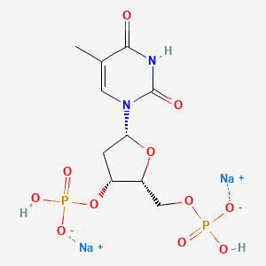 molecular formula C10H14N2Na2O11P2 B14804064 disodium;[(2R,3R,5R)-3-[hydroxy(oxido)phosphoryl]oxy-5-(5-methyl-2,4-dioxopyrimidin-1-yl)oxolan-2-yl]methyl hydrogen phosphate 