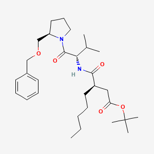 molecular formula C30H48N2O5 B14804080 tert-Butyl (R)-3-(((S)-1-((R)-2-((benzyloxy)methyl)pyrrolidin-1-yl)-3-methyl-1-oxobutan-2-yl)carbamoyl)octanoate 