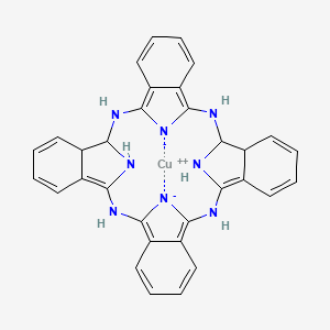 molecular formula C32H26CuN8 B14804098 Copper;2,11,20,29,37,39-hexaza-38,40-diazanidanonacyclo[28.6.1.13,10.112,19.121,28.04,9.013,18.022,27.031,36]tetraconta-1(36),3,5,7,9,12,14,16,21,23,25,27,32,34-tetradecaene 