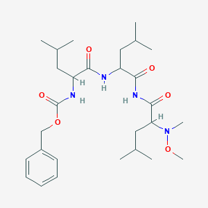 molecular formula C28H46N4O6 B14804117 benzyl N-[1-[[1-[[2-[methoxy(methyl)amino]-4-methylpentanoyl]amino]-4-methyl-1-oxopentan-2-yl]amino]-4-methyl-1-oxopentan-2-yl]carbamate 