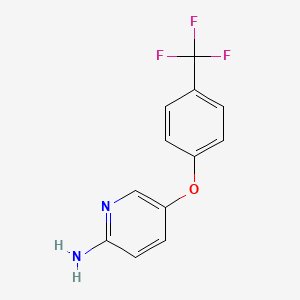 molecular formula C12H9F3N2O B14804196 5-[4-(Trifluoromethyl)phenoxy]pyridin-2-amine 
