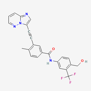 molecular formula C24H17F3N4O2 B14804203 N-[4-(hydroxymethyl)-3-(trifluoromethyl)phenyl]-3-(2-imidazo[1,2-b]pyridazin-3-ylethynyl)-4-methylbenzamide CAS No. 1638194-04-3