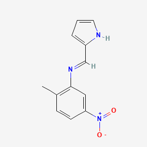 molecular formula C12H11N3O2 B14804252 Pyrrole, 2-(2-methyl-5-nitrophenyliminomethyl)- 