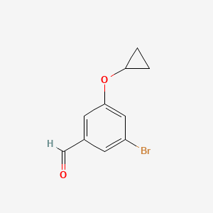 molecular formula C10H9BrO2 B14804307 3-Bromo-5-cyclopropoxybenzaldehyde 